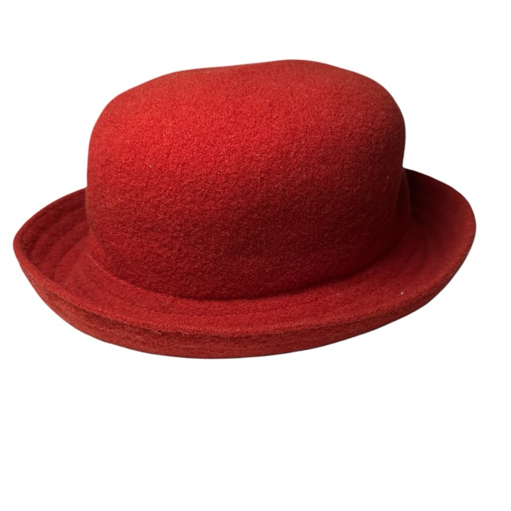 Vintage Banana Republic Safari & Travel Red Wool Fedora Derby Hat - Size M/L